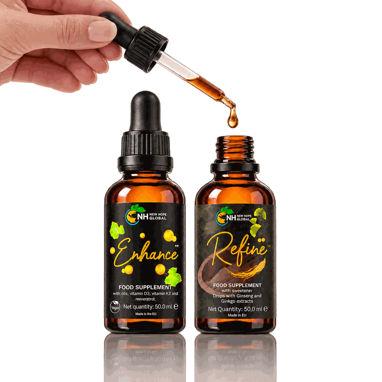 1 ml morning + 1 ml evening (each)